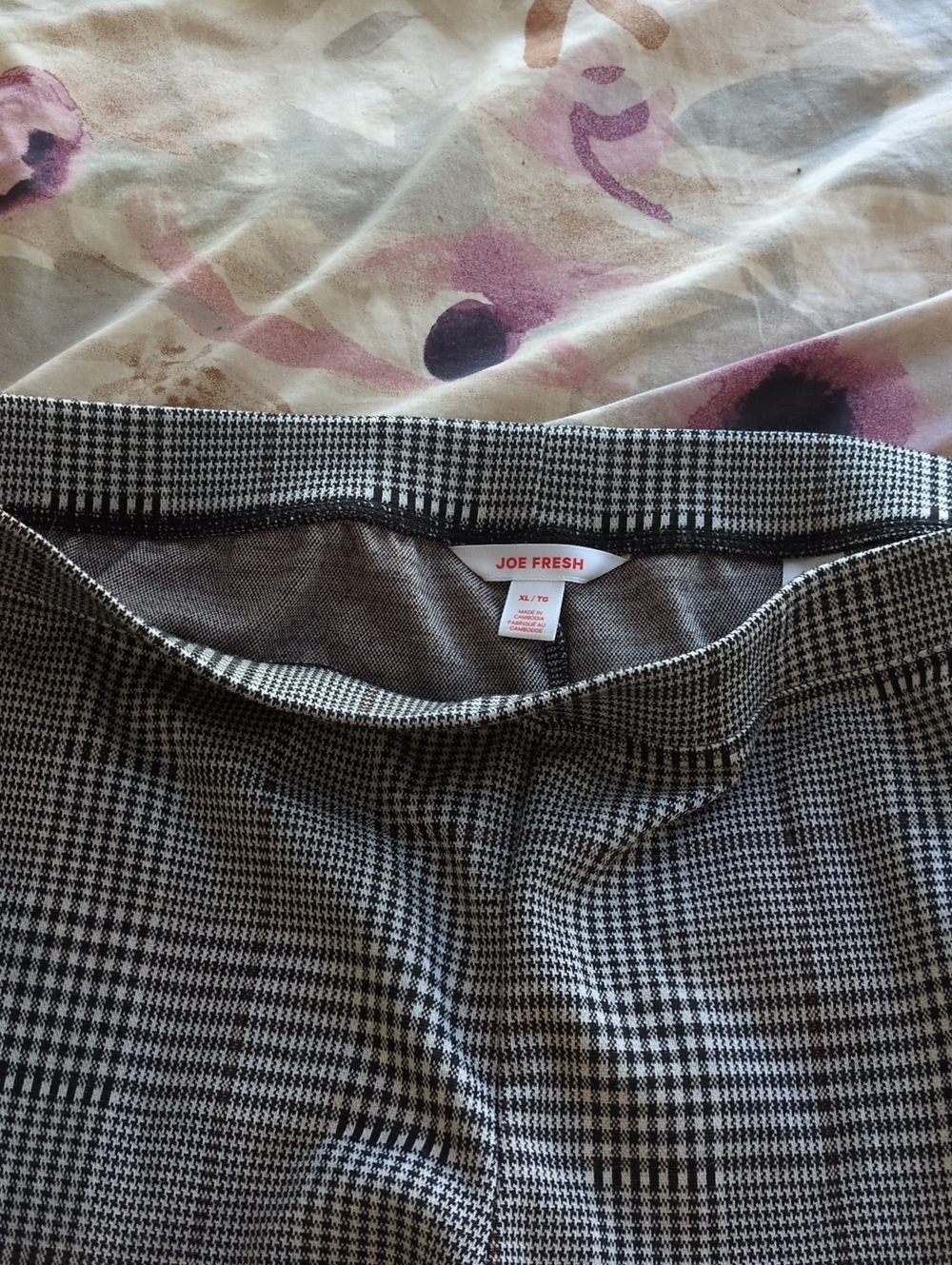 Joe Fresh Black and White Houndstooth Trousers